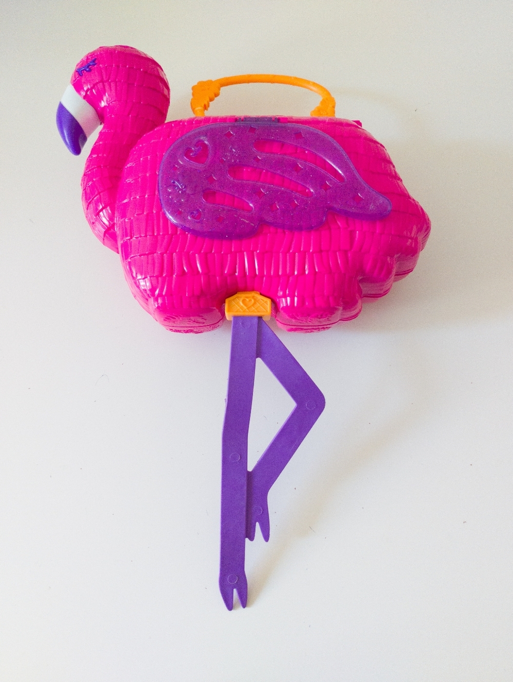 Polly Pocket Flamingo Purse with Purple Legs